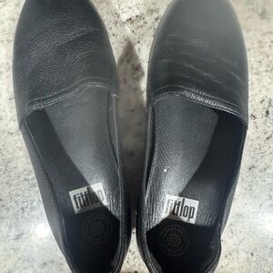 FitFlop Black Leather Loafers